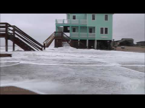 11-18-2019 Buxton, NC - Nor'Easter Afternoon - Property Damage - Garages Buried in Sand - Huge Waves