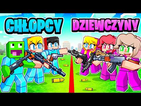 CHŁOPAKI vs DZIEWCZYNY w BITWIE WOJSKOWEJ w Minecraft!