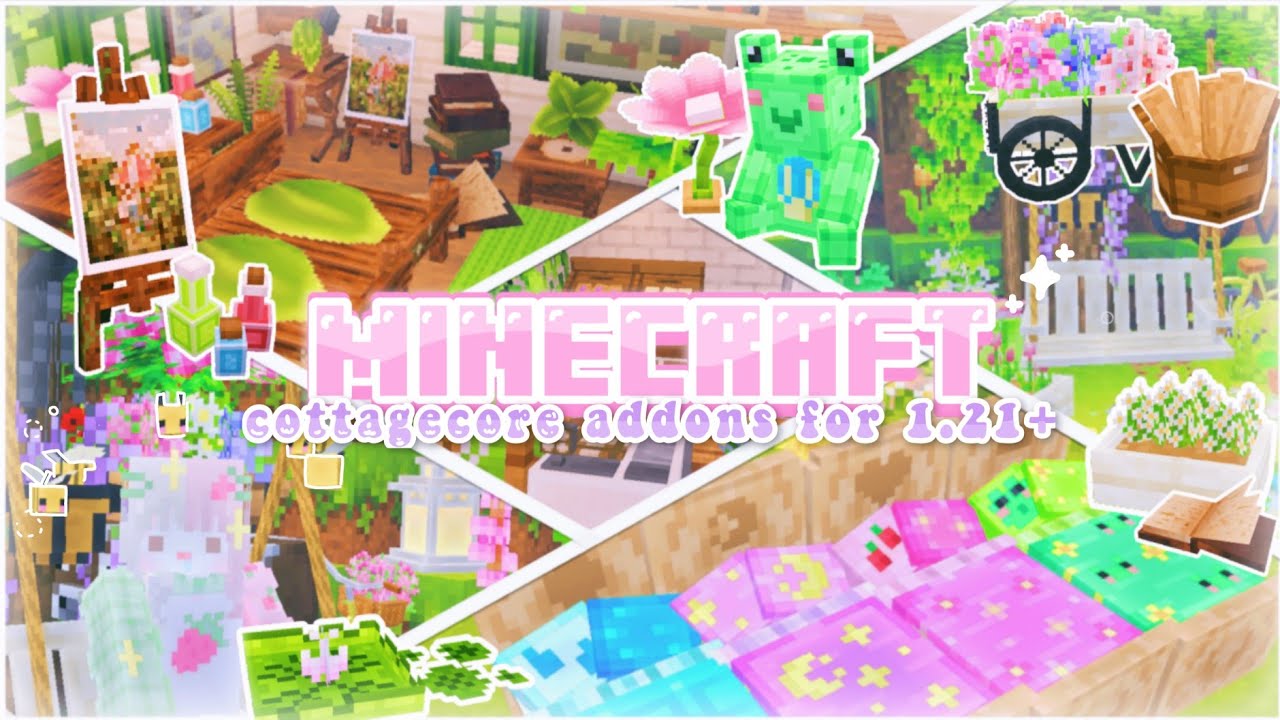 ｡10 cute cottagecore addons ೀ˚ 🍵☁ for 1.21 +  ૮ ․ ․ ྀིა