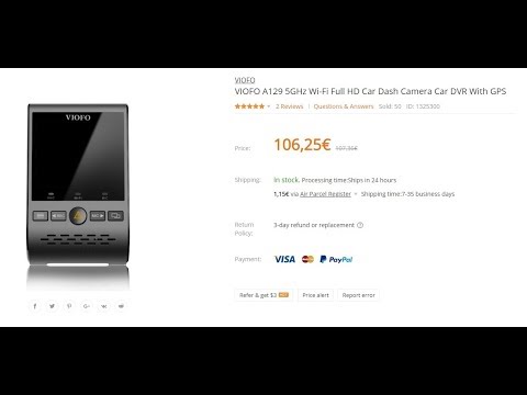 Vaizdo Registratorius - VIOFO A119-G V3 2K Ultra HD 60fps Juodas video