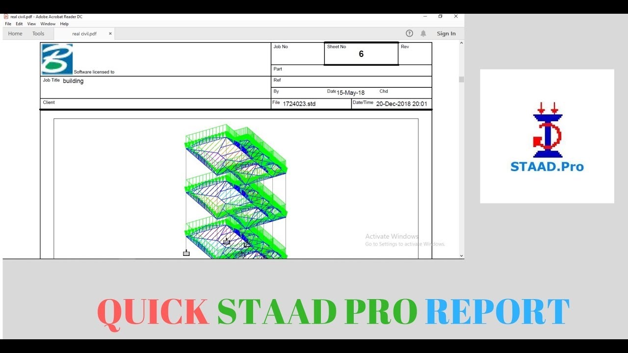 Report generation Staad pro v8i : create pdf of staad output
