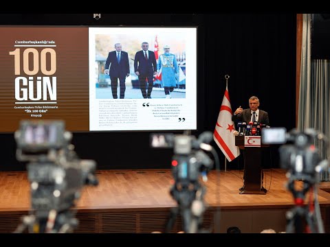 Cumhurbaşkanı Tufan Erhürman" Cumhurbaşkanlığı'nda 100 Gün" basın toplantısı düzenledi.