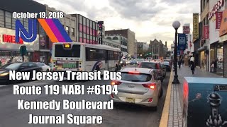 NJ Transit NABI Bus #6194 Route 119 Leaving Journal Square Transportation Center (October 19, 2018)