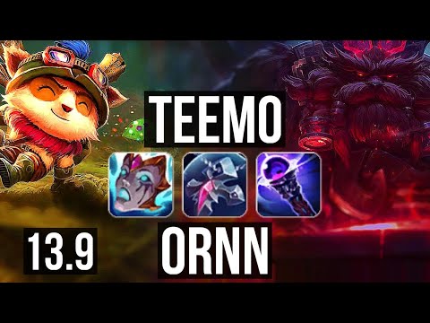 TEEMO vs ORNN (TOP) | 2.6M mastery, 5/1/7, 1400+ games | KR Master | 13.9