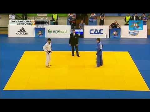 Judo European Open Budapest 2013: DAVAADORJ (MGL) - LEFEVERE (BEL) 1/4 Final [-66kg]