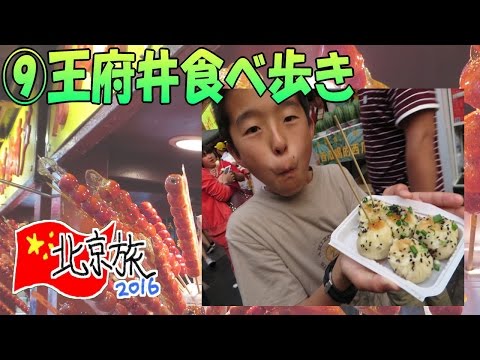 ⑨Comer enquanto caminha! Espetos de escorpião de rua de comida Wangfujing [Meu filho e eu viajamos para a Cidade Proibida em Pequim] Viagem à República Popular da China