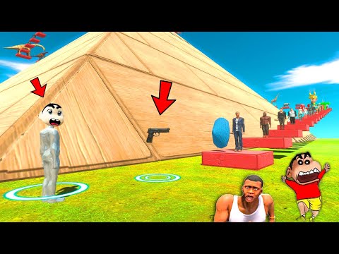 AMAAN TEAM vs B GROUP TEAM in DEATH RUN with SHINCHAN TEAM and CHOP TEAM in Animal Revolt Battle FPS