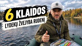 6 KLAIDOS žvejojant lydekas Rudenį.
