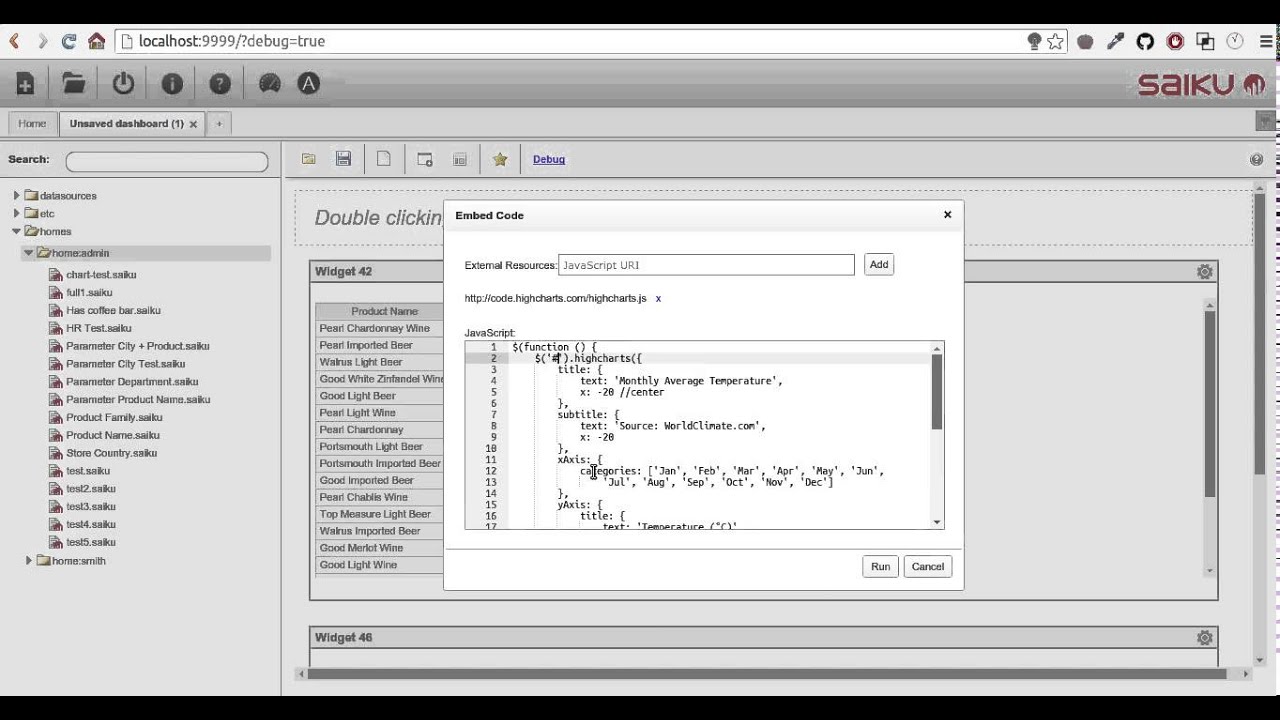 Dashboard Custom Widget Demo