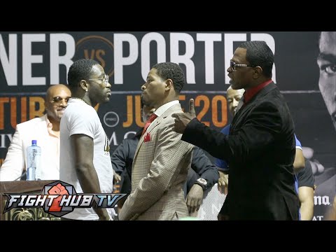 Heated Adrien Broner vs. Shawn Porter - Final Press Conference - Face Off & Porter confrontation