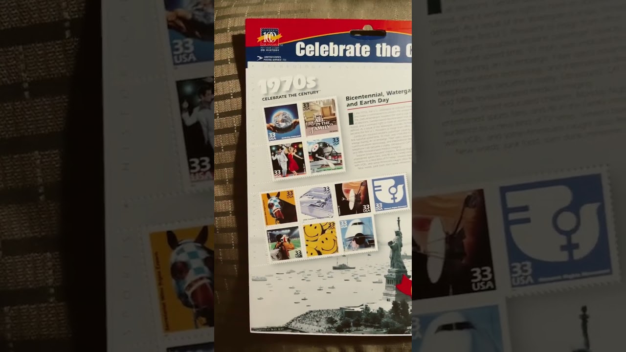 USPS 1970s Celebrate the Century series Stamp Sheet #shorts  #zdcollectibles