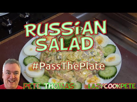 How to Make Russian Salad aka Olivier Salad or Stolichny Salad - #PassThePlate #PassThePlateRelay