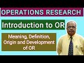 Operations Research I Meaning I Definition I Origin And Development Of OR I Hasham Ali Khan I