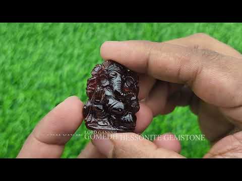 Lord Ganesh, Ganapati Murti in Natural Gomedh Hessonite Gemstone video