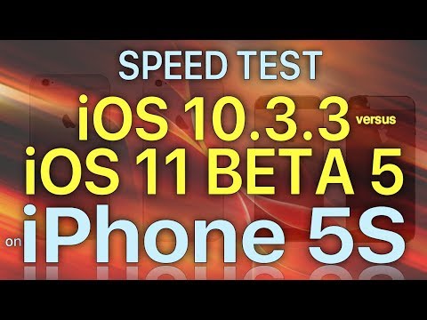 iPhone 5S Speed Test iOS 10.3.3 vs iOS 11 Beta 5 / Public Beta 4 Build 15A5341f
