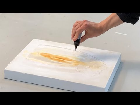 Liquid acrylic + paste ! NEW - NO GOLD - 3D canvas! What an interaction