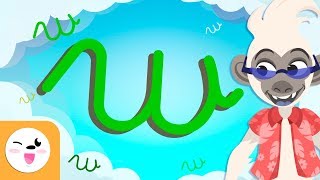 Letter W: cursive script - The alphabet for kids