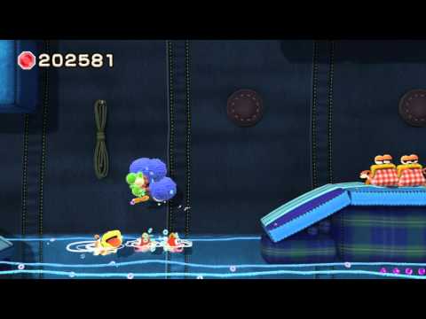 Yoshi's Woolly World ~ World 4-4: Knot-Wing the Koopa's Aqua Fort (Collectables Guide)