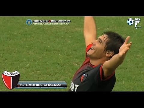 Gol de Graciani. Quilmes 0 - Colón 1. Fecha 3. Torneo Final 2014. Fútbol Para Todos