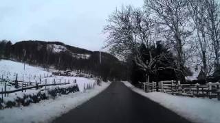 Winter Drive From Tummel Bridge To Garry Bridge Highland Perthshire Scotland
