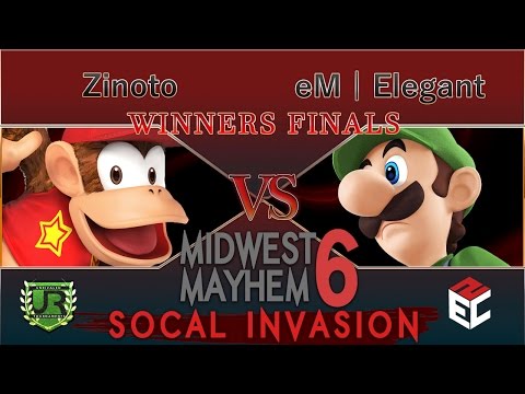 Midwest Mayhem 6 WINNERS FINALS - Zinoto (Diddy Kong) vs eM | Elegant (Luigi)