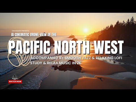 🎧 Pacific Northwest Sunset 🌅 | Smooth Jazz + Relaxing LoFi (2K AI Drone)