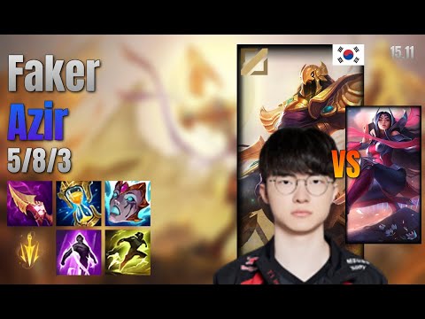 Faker Mid Azir vs Irelia lol KR solo rank Full Game 15.11 | 페이커 아지르 vs 이렐리아