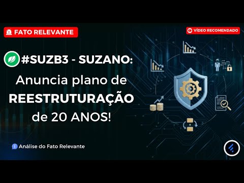 Thumbnail do vídeo: #SUZB3: Acionistas da SUZANO anunciam plano de REESTRUTURAÇÃO de 20 ANOS (Entenda o Fato Relevante)