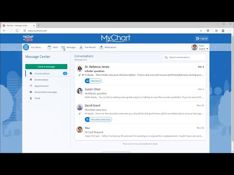 Part of a video titled MyChart: Using the Message Center (For Desktop) - YouTube