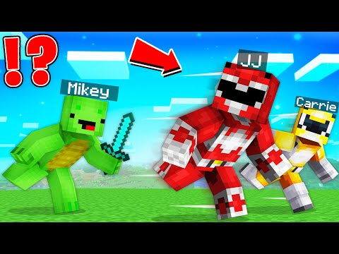 POWER RANGERS Speedrunners vs Hunter in Minecraft - Maizen JJ and Mikey
