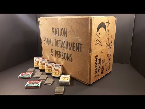 1957 5 Man MRE 24 Hour Ration 20,000 Calorie Meal Ready to Eat Testing Oldest Food Review