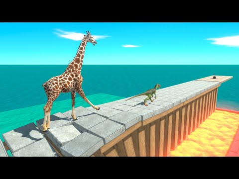Animals vs Dinosaurs Race on a Collapsing Bridge - Animal Revolt Battle Simulator