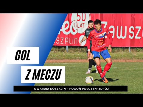 Gol z meczu Gwardia Koszalin - Pogoń Połczyn-Zdrój 1:0