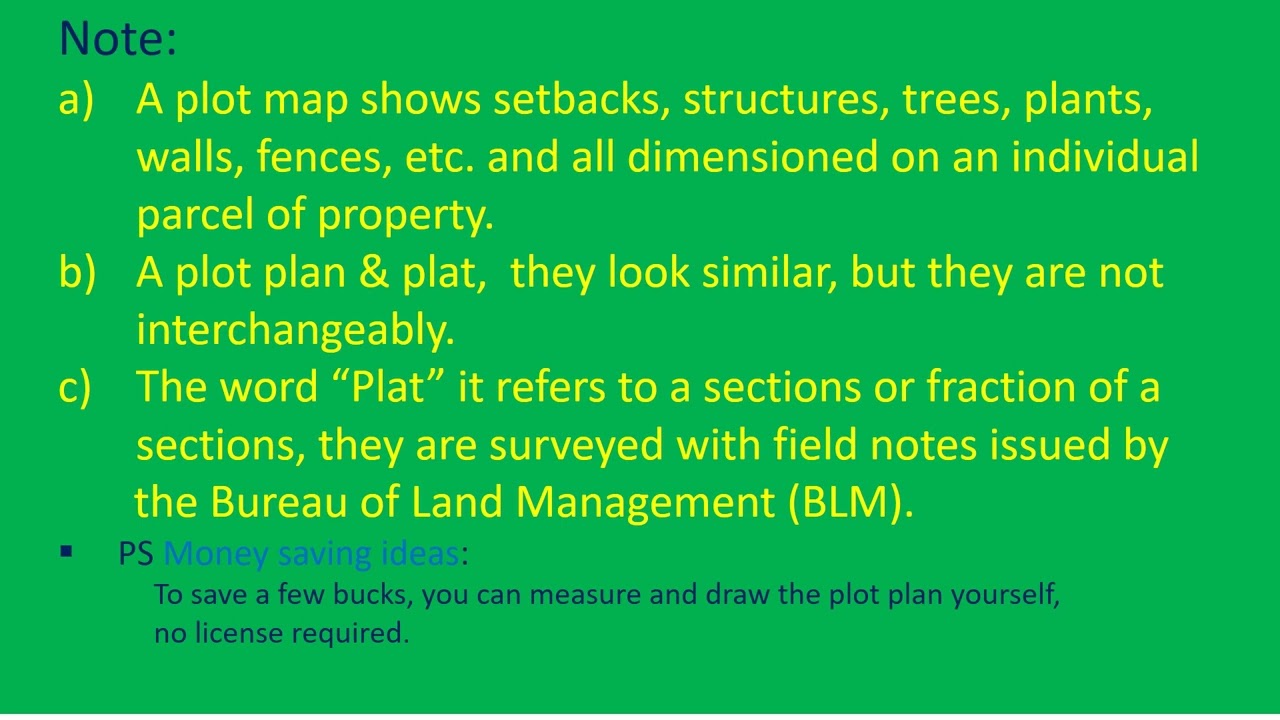 Plot Plan & Plat Plan. Land survey
