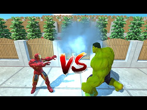 IRONMAN vs HULK Stair Death Climb - Animal Revolt Battle Simulator