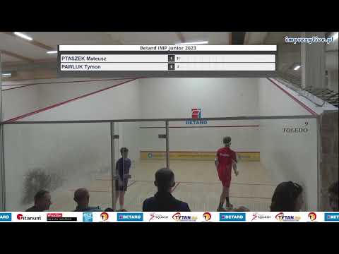 Tymon Pawluk - Mateusz Ptaszek BU15 BETARD Indywidualne Mistrzostwa Polski Junior w Squasha 2023