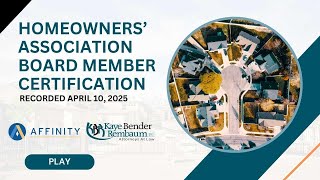 HOA Board Member Certification | Recorded April 10, 2025