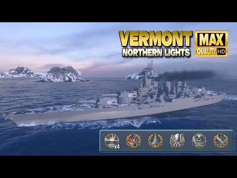 Battleship Vermont, devastating on Northern Lights - World of Warships