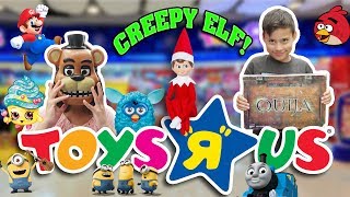 CREEPY ELF KEEPS FOLLOWING US!!!  Toys "R" Us Shopping Spree!