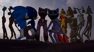 TEAM Siren Head VS TEAM Freddy Fazbear VS TEAM Catnap VS TEAM Sonic The Hedgehog VS TEAM Bell Head