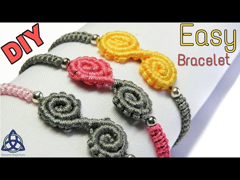 Macrame Bracelet with Beads Tutorial Easy Jewelry Making