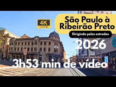 Dirigindo de São Paulo à Ribeirão Preto, trajeto completo, sem cortes, 3h53min de duração.