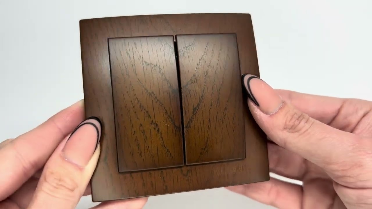 Выключатель двухклавишный NILSON Touran орех 24271003