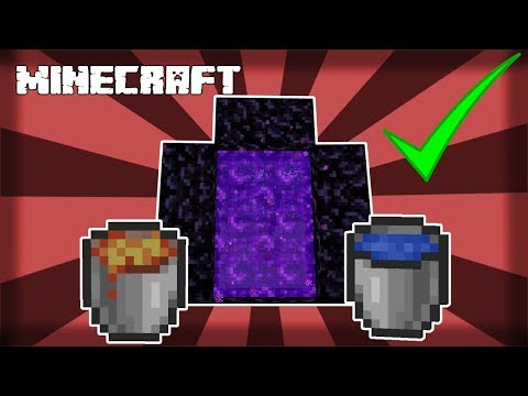 How to Make a Nether Portal with Lava and Water! MINECRAFT 1.15.2