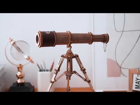 Robotime 3D medinis mechaninis konstruktorius TELESKOPAS video