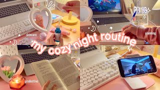 My cozy night routine🌙productive & aesthetic☁️reading, selfcare, k-drama…🪷✨