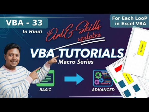 VBA - 33: Excel VBA For Each Loop | Cells, Sheets, Charts & Objects | VBA Series | Learn Excel