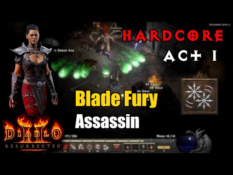 Hardcore Blade Fury Assassin SSF Playthrough Act 1 Normal - Diablo 2 Resurrected Xbox Series X