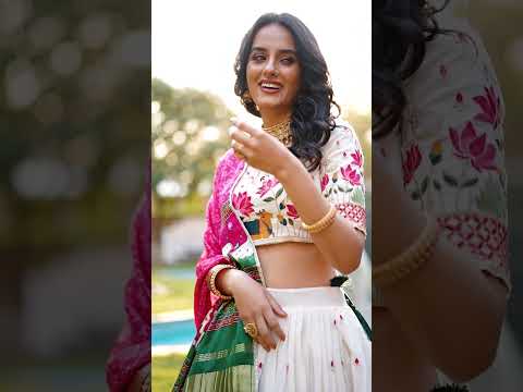 Lotus Traditional Khadi Cotton Embroidered Lehenga Set with Printed Gaji Silk Dupatta & Tassels