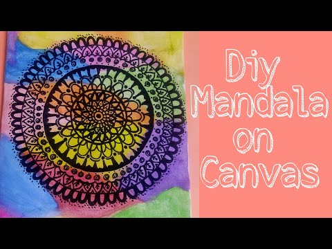 How to draw Mandala on canvas | Easy Mandala | Tashvi's Craft World |